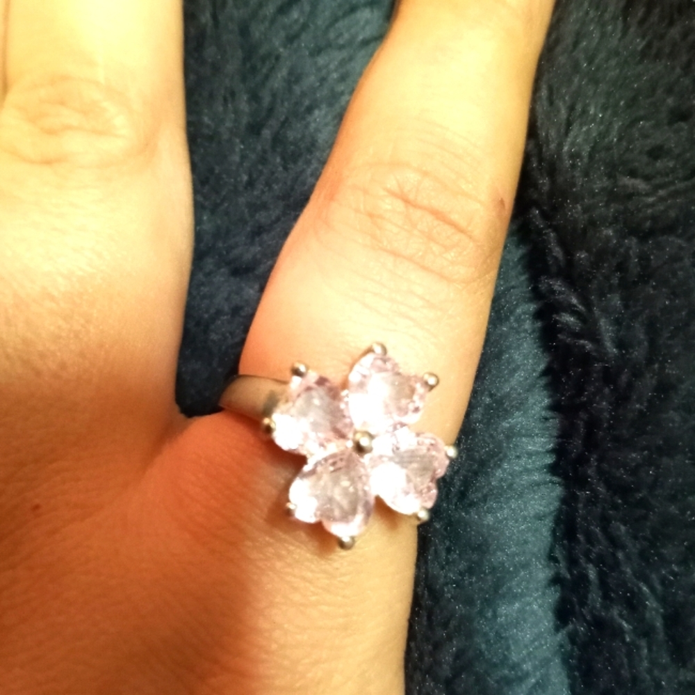 2/$10 Pink four leaf clover ring